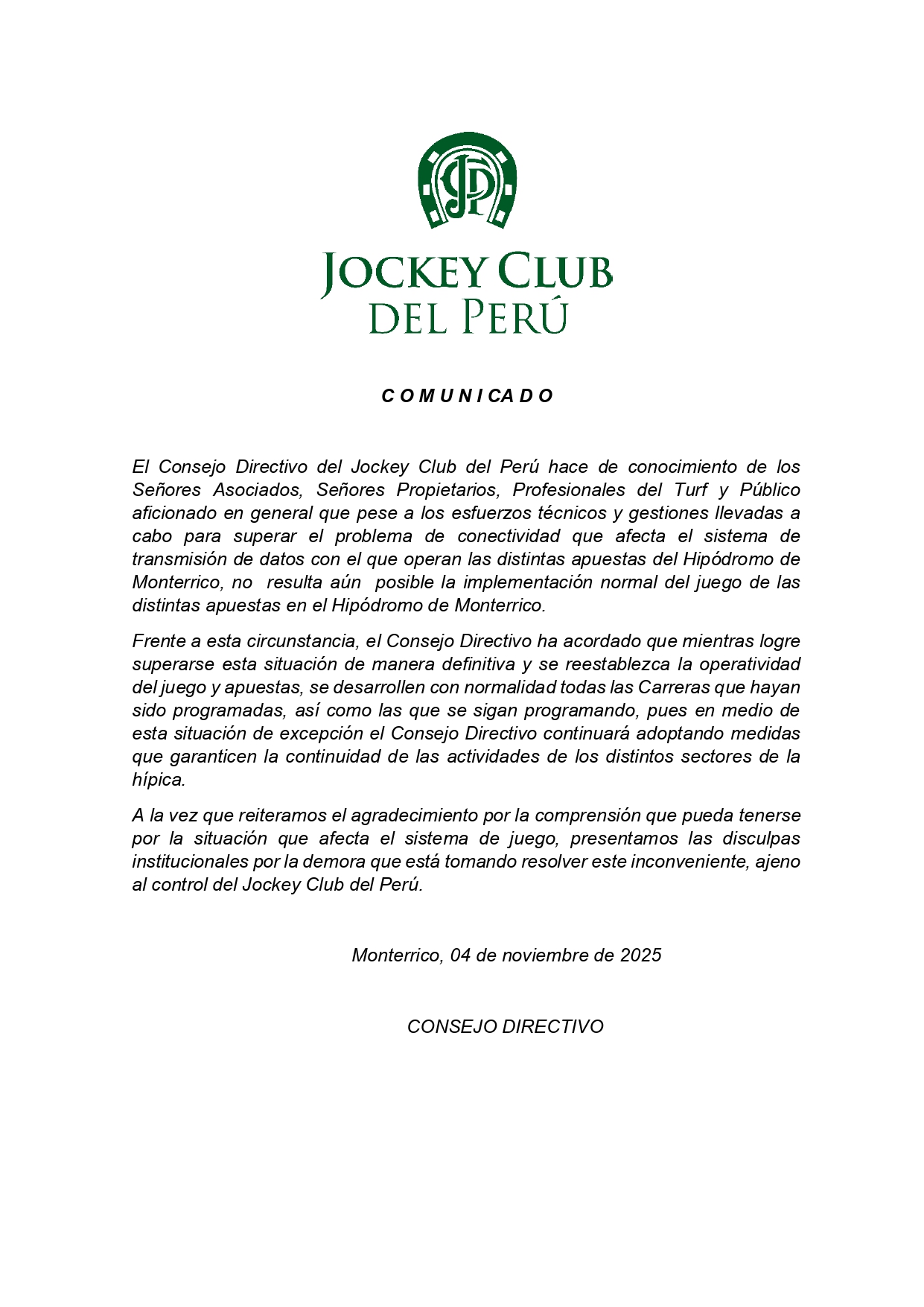  - Consejo Directivo JCP